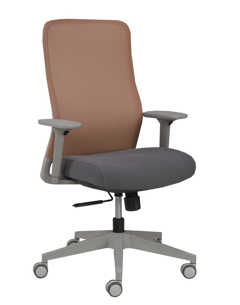 Rust and charcoal office chair