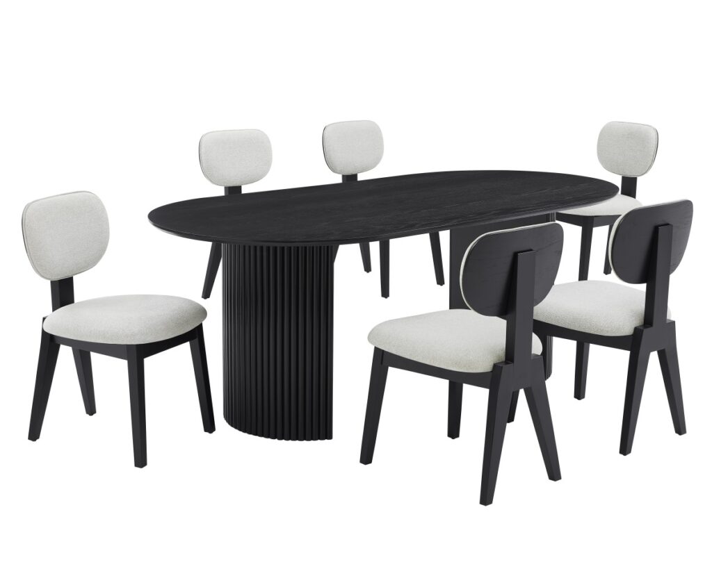 Black 7-piece dining set