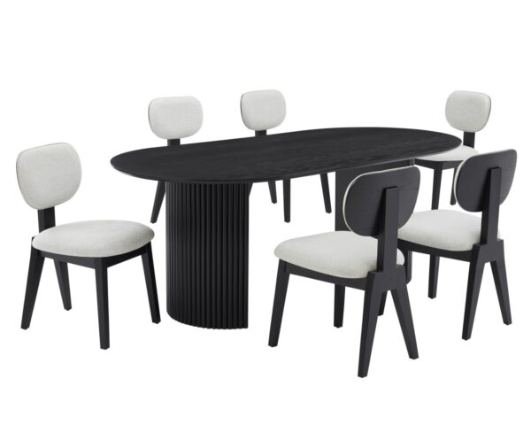 Black 7-piece dining set