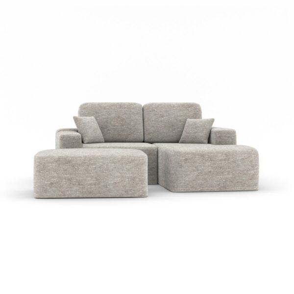 Beige sectional w ottoman