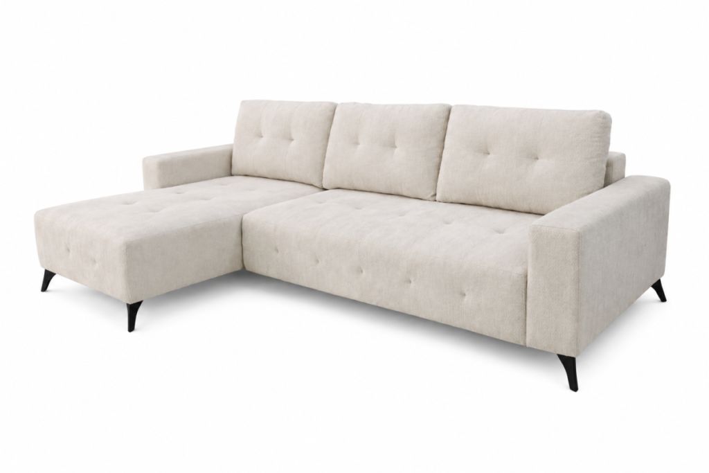 Beige LHF sectional sleeper
