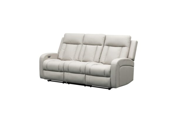 Beige power recliner sofa