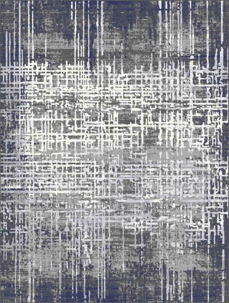 Cream, grey and blue 8×11 area rug