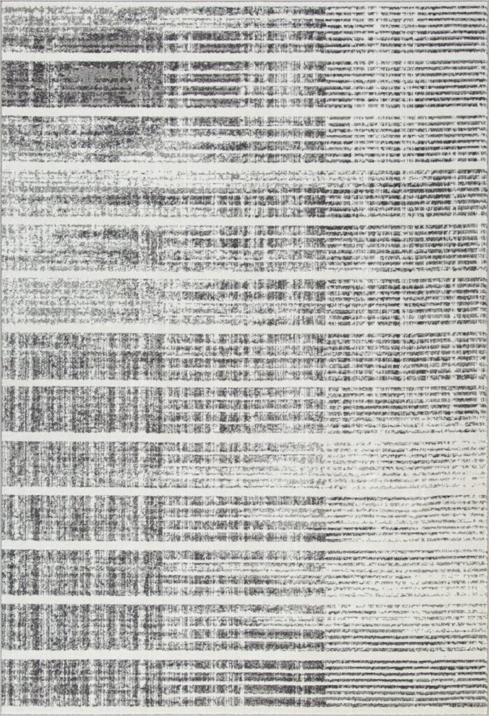 White and silver 8×11 area rug