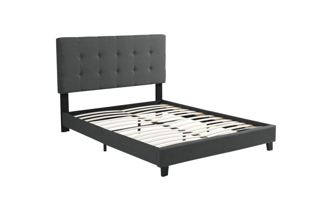 Dark grey twin platform bed