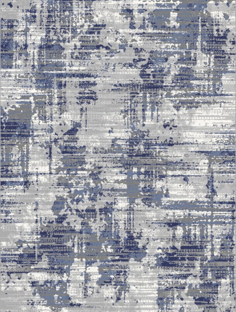 Cream, grey and blue 8×11 area rug
