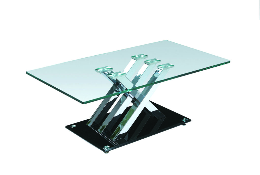 Silver and black coffee table