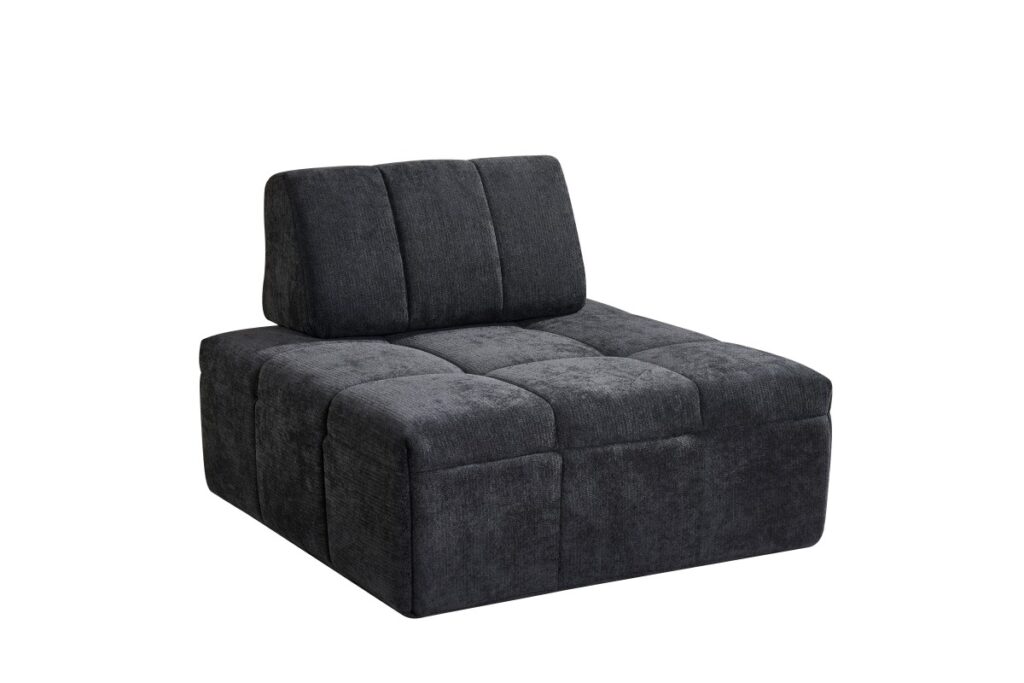 Black modular armless chair