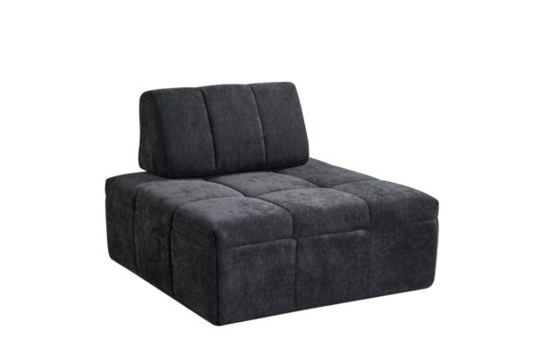 Black modular armless chair