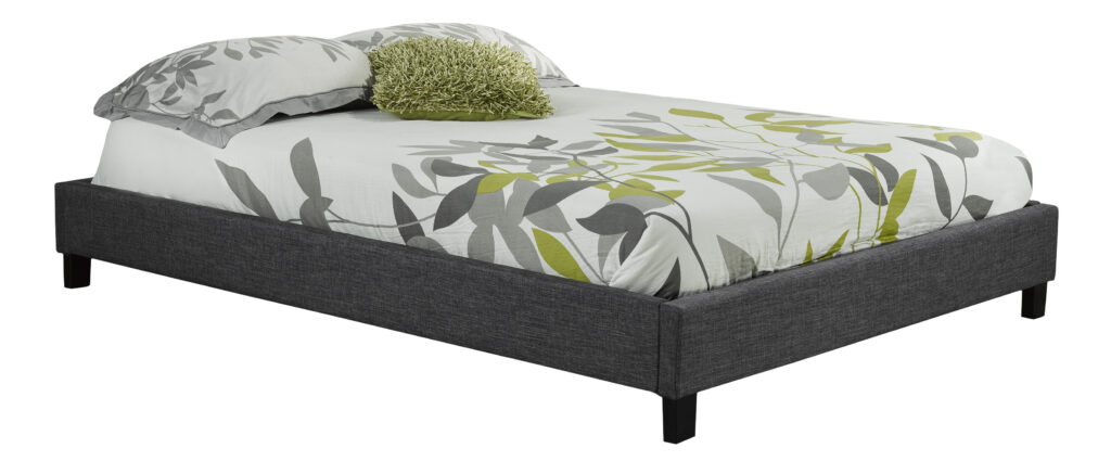 Grey full platform bed frame
