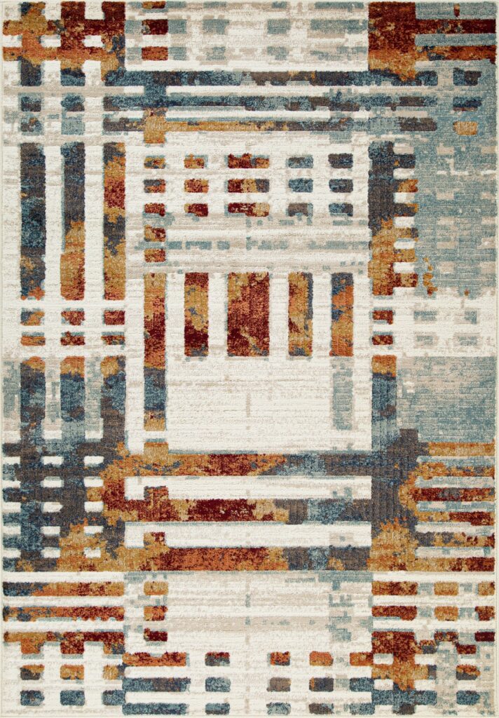 Cream, grey and brown 7×9 area rug
