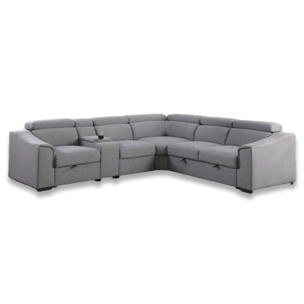 Grey RHF sectional sofa bed