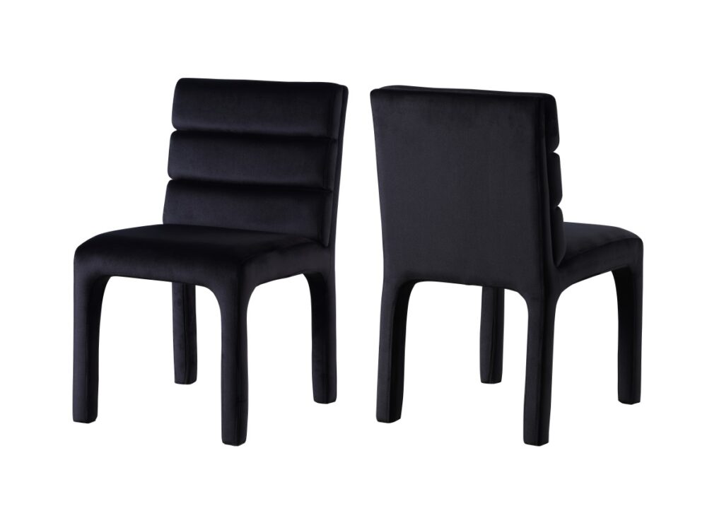Black dining chair, set of 2