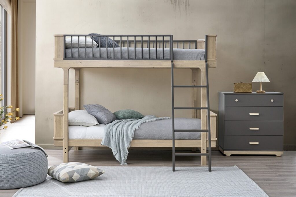 Milk oak twin twin bunk bed