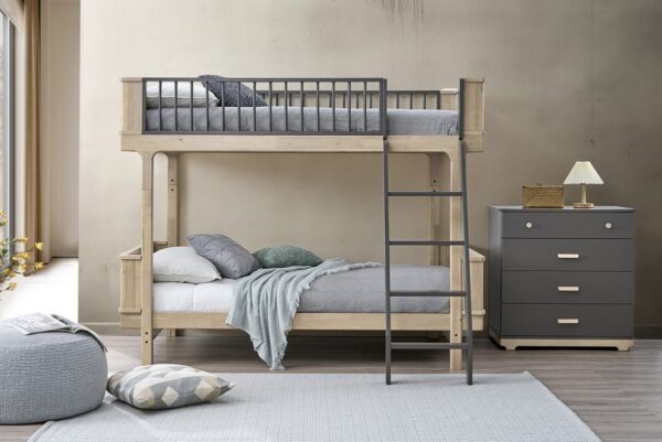 Milk oak twin twin bunk bed