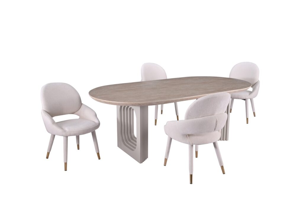 Beige 5-piece dining set