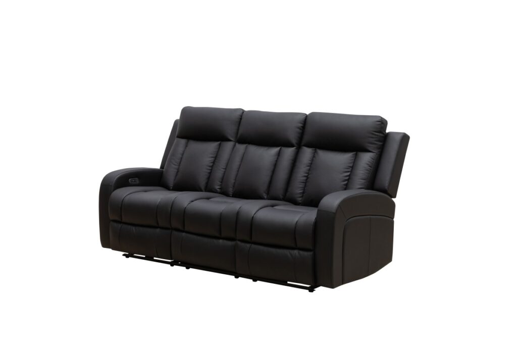 Black power recliner sofa