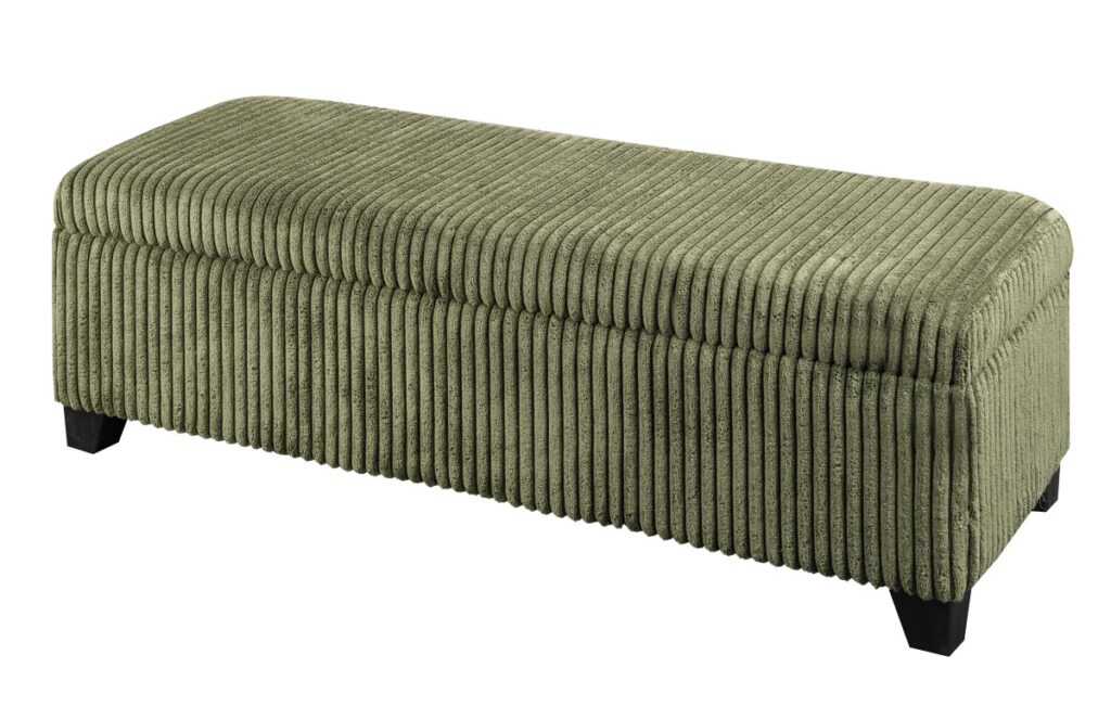 Green storage ottoman