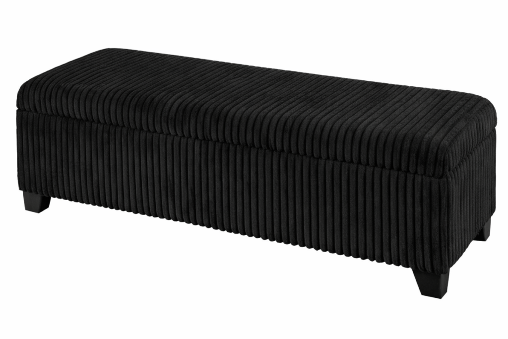 Black storage ottoman