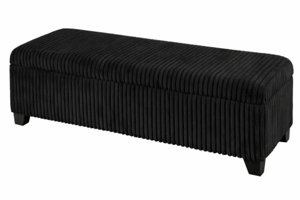 Black storage ottoman