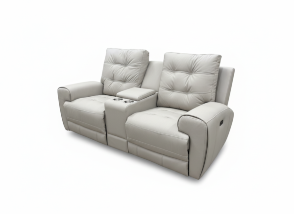 Taupe power recliner love seat