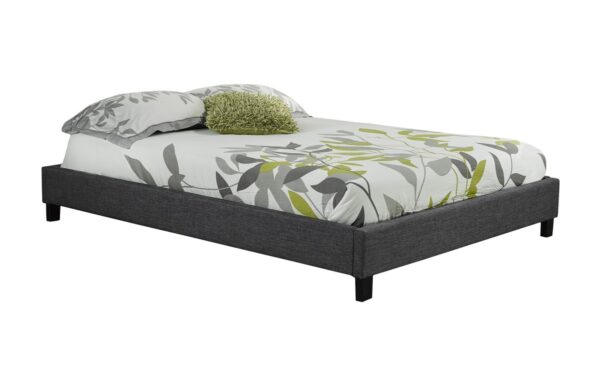 Grey queen platform bed frame