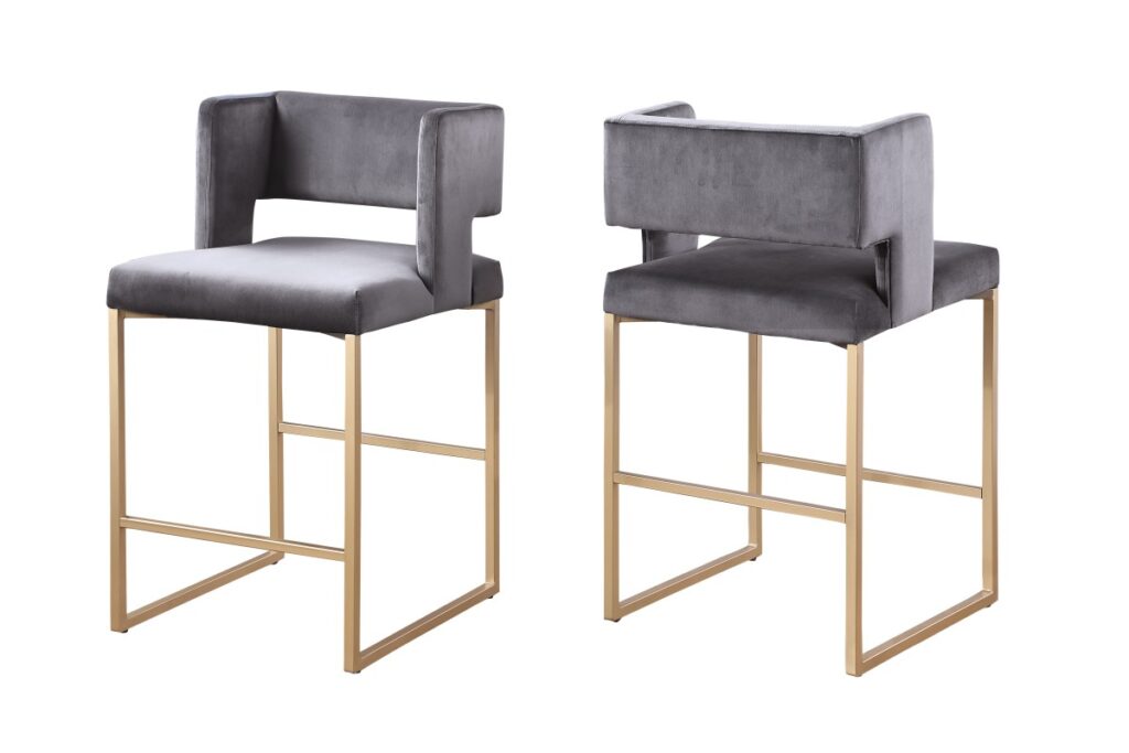 Grey counter stool, set of 2