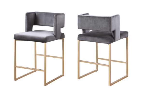 Grey counter stool, set of 2