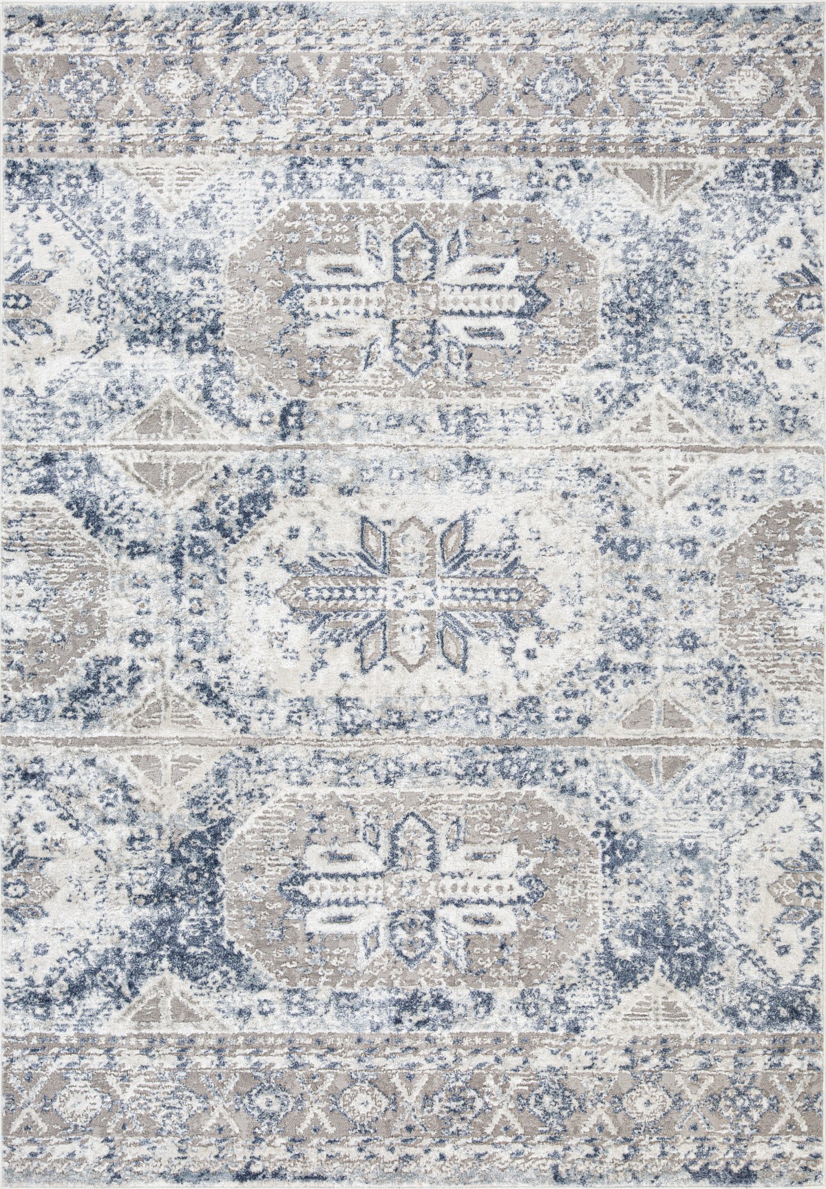 Grey and blue 8×11 area rug
