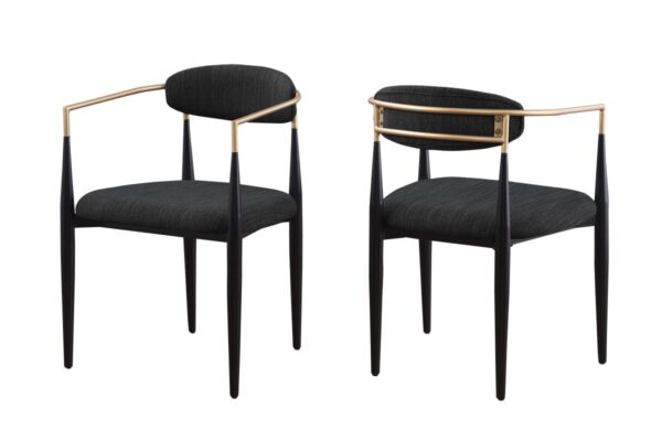 Black dining chair, set of 2
