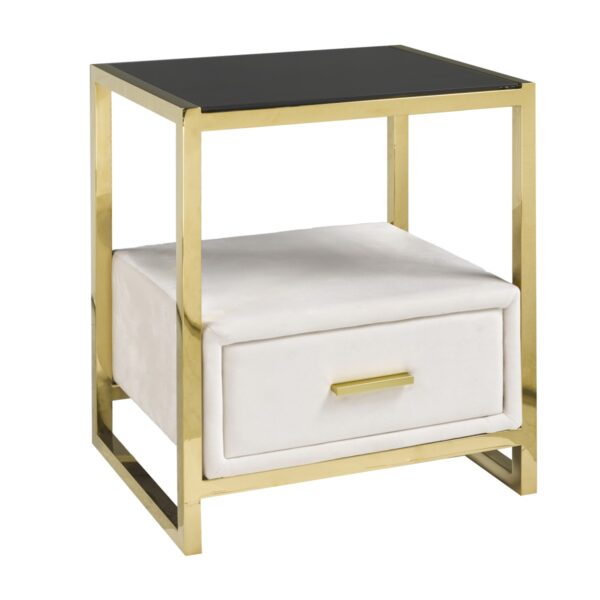 Cream and gold night stand