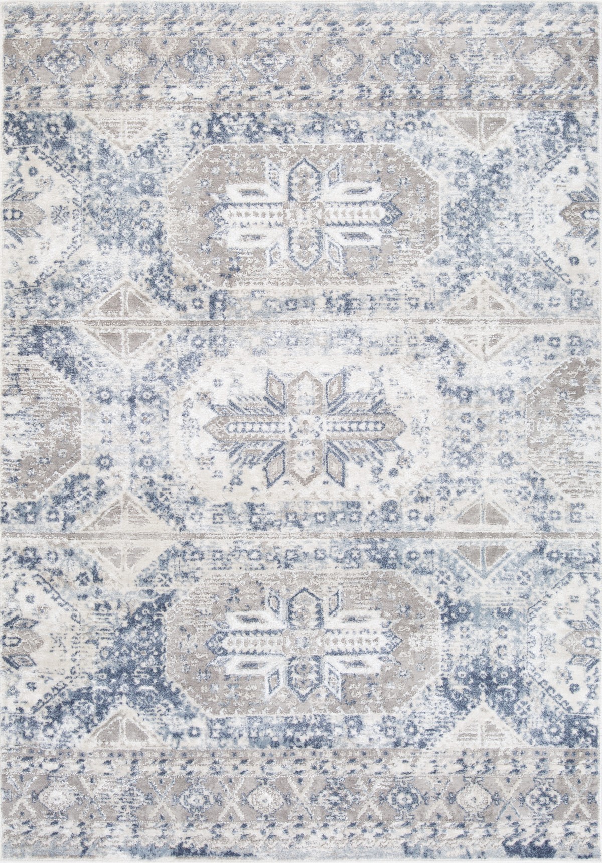 Grey and blue 5×8 area rug