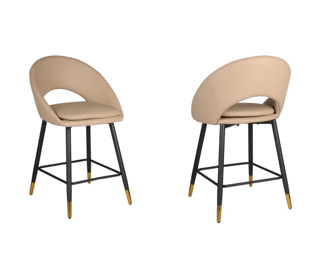 Beige counter stool, set of 2