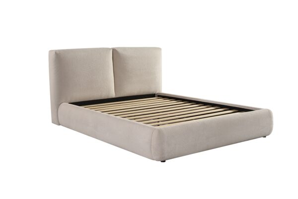 Beige queen bed frame