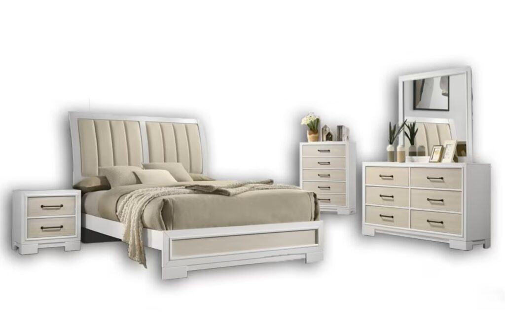 White queen 8-piece bedroom set