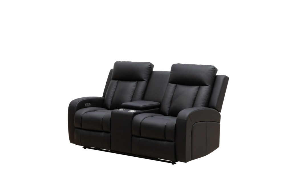Black power recliner love seat