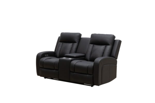 Black power recliner love seat
