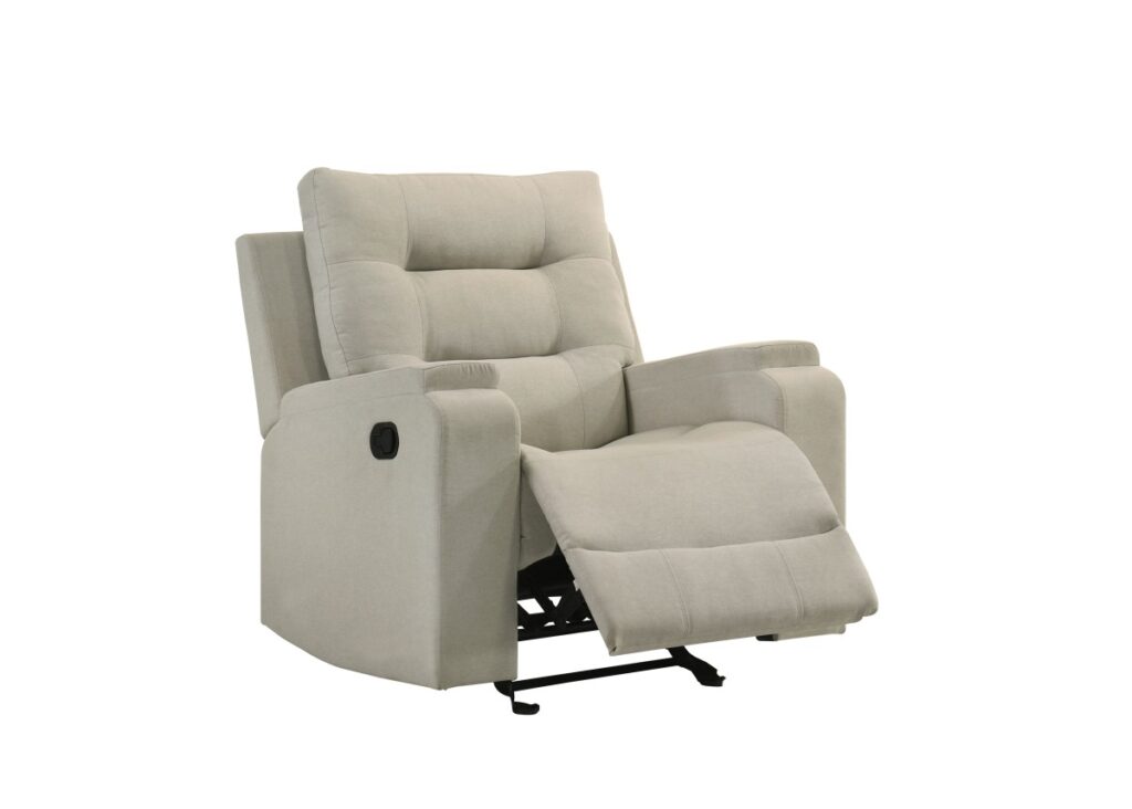 Beige rocker recliner