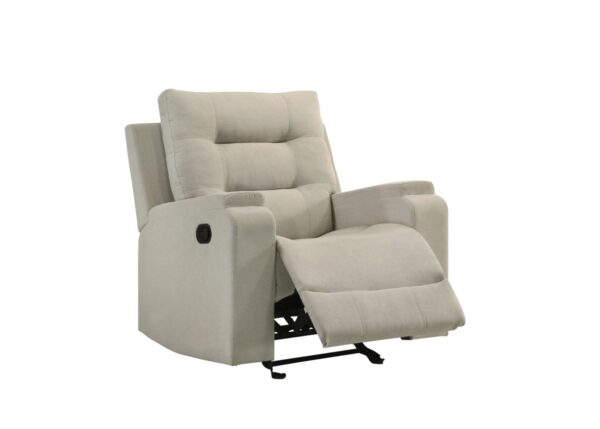 Beige rocker recliner