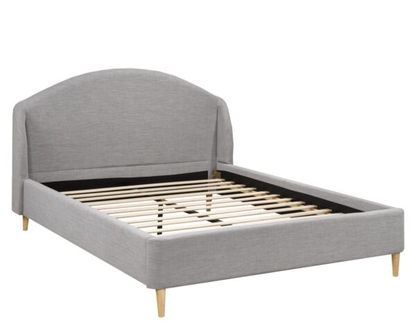 Grey queen platform bed