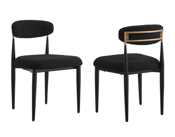 Black dining chair, set of 2